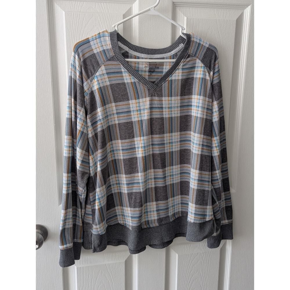 Cuddl Duds Super Soft Pajama Setβ Women's XL Gray Plaid
